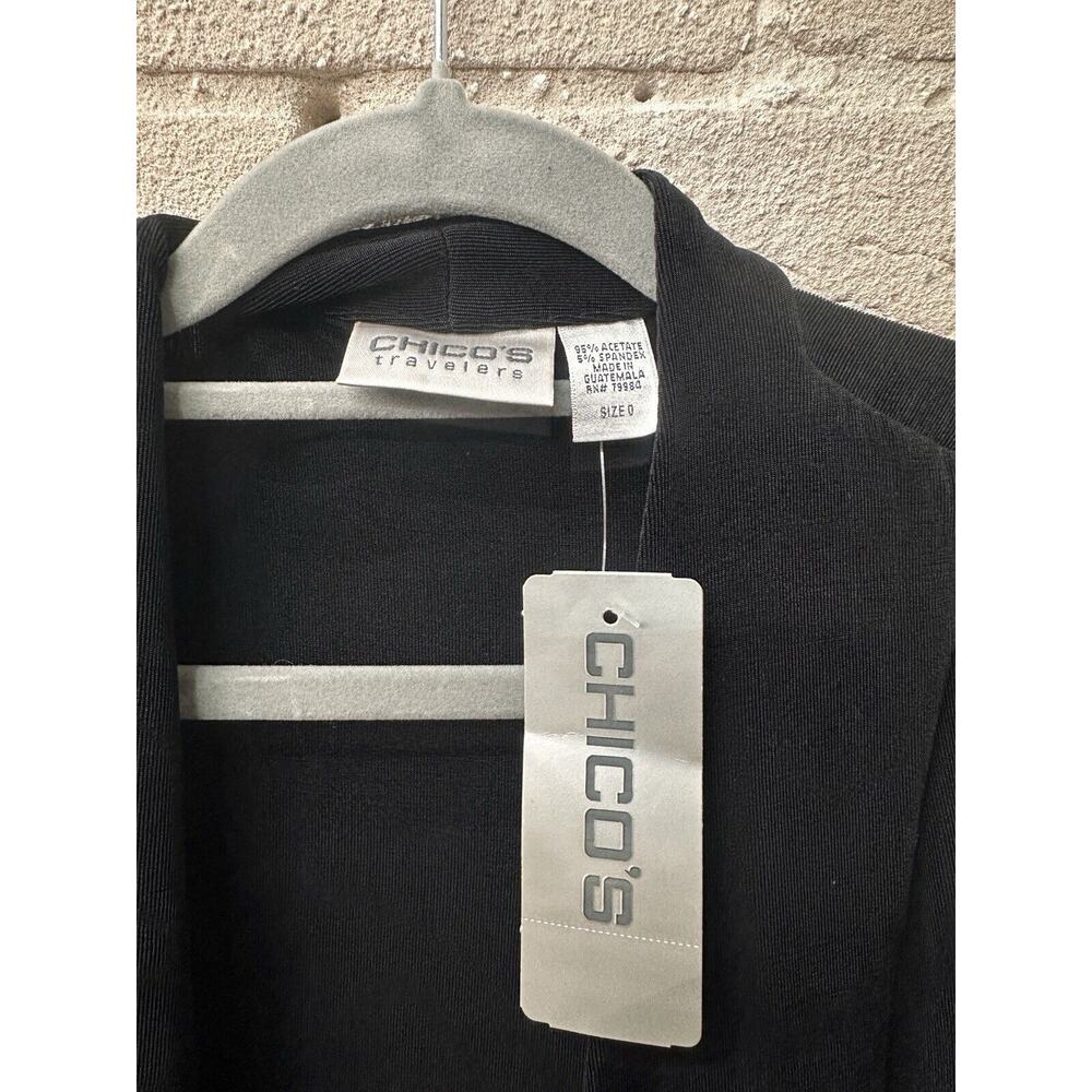 Chico's Elegant Black Cardigan with Patterned Edges - Picture 3 of 6